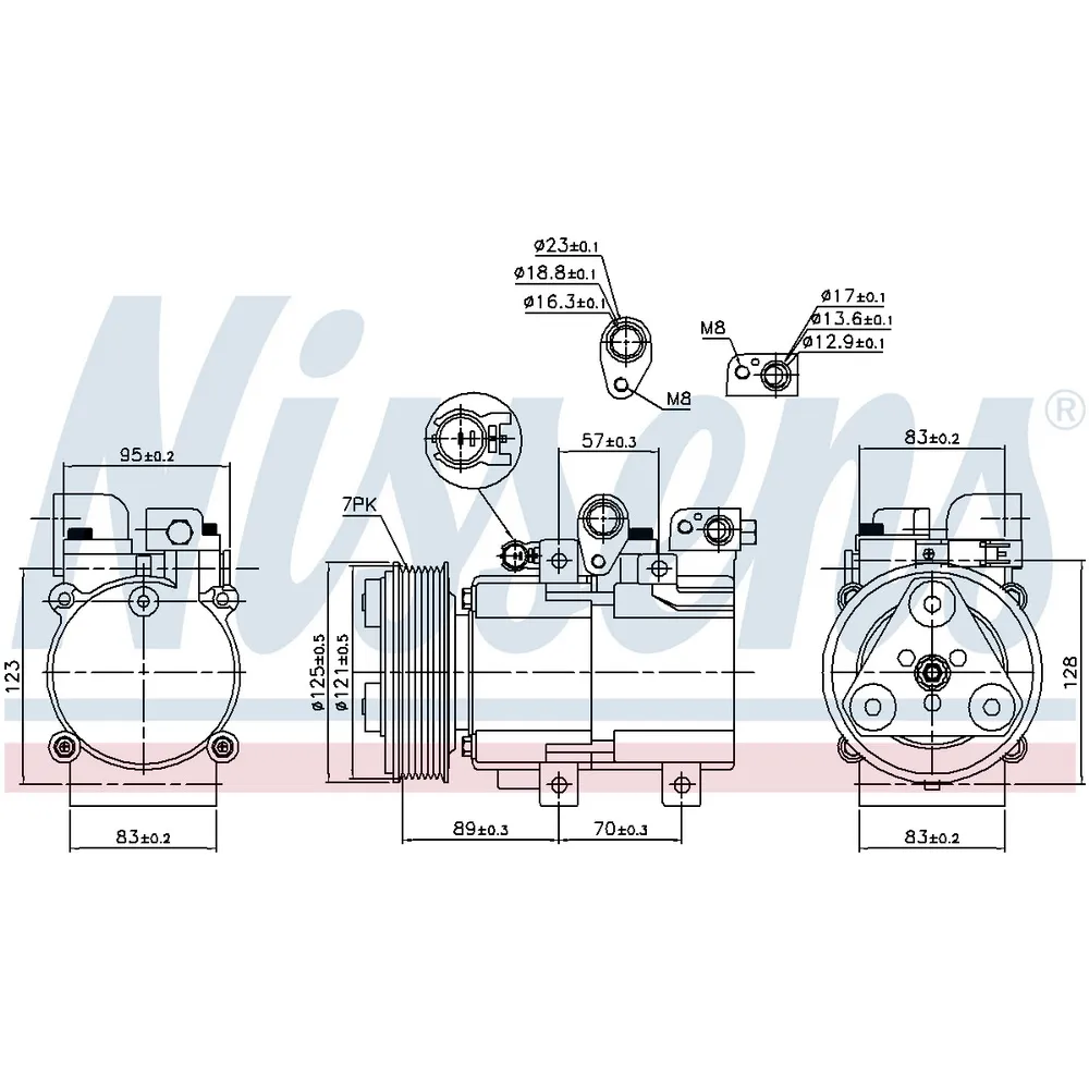 Компрессор кондиционера HYUNDAI H1 (97-) 2.5 CRDI (+) NISSENS 890136
