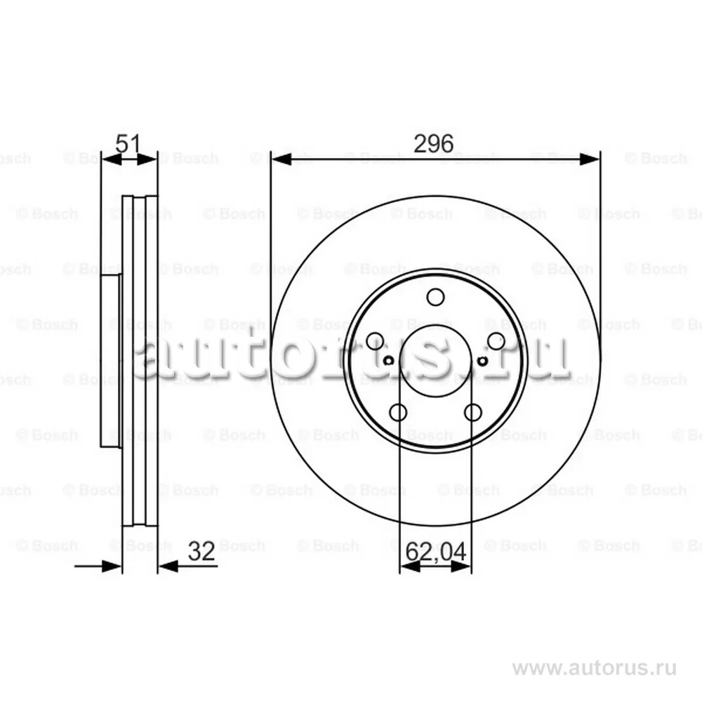 Диск тормозной передний LEXUS GS SC 3.0 4.3 97 11 LEXUS GS300 BOSCH 0 986 479 R20