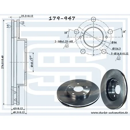 Диск тормозной передний TOYOTA RAV 4 II -- 10.2005 275X25 STARKE 179-947