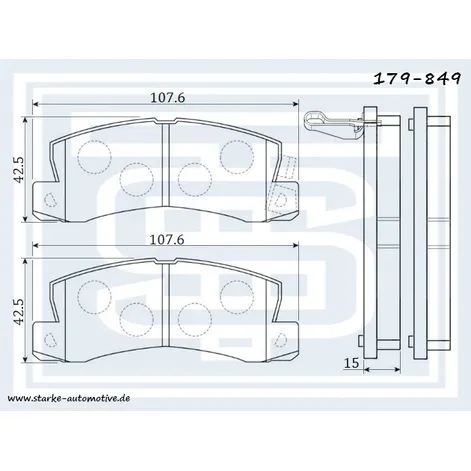 Колодки тормозные зад. TOYOTA AVENSIS (T22) / CAMRY (V10/V20) STARKE 179-849
