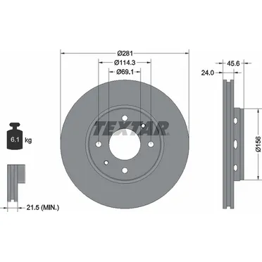 Диск тормозной передний с покрытием PRO MITSUBISHI/VOLVO TEXTAR 92100403