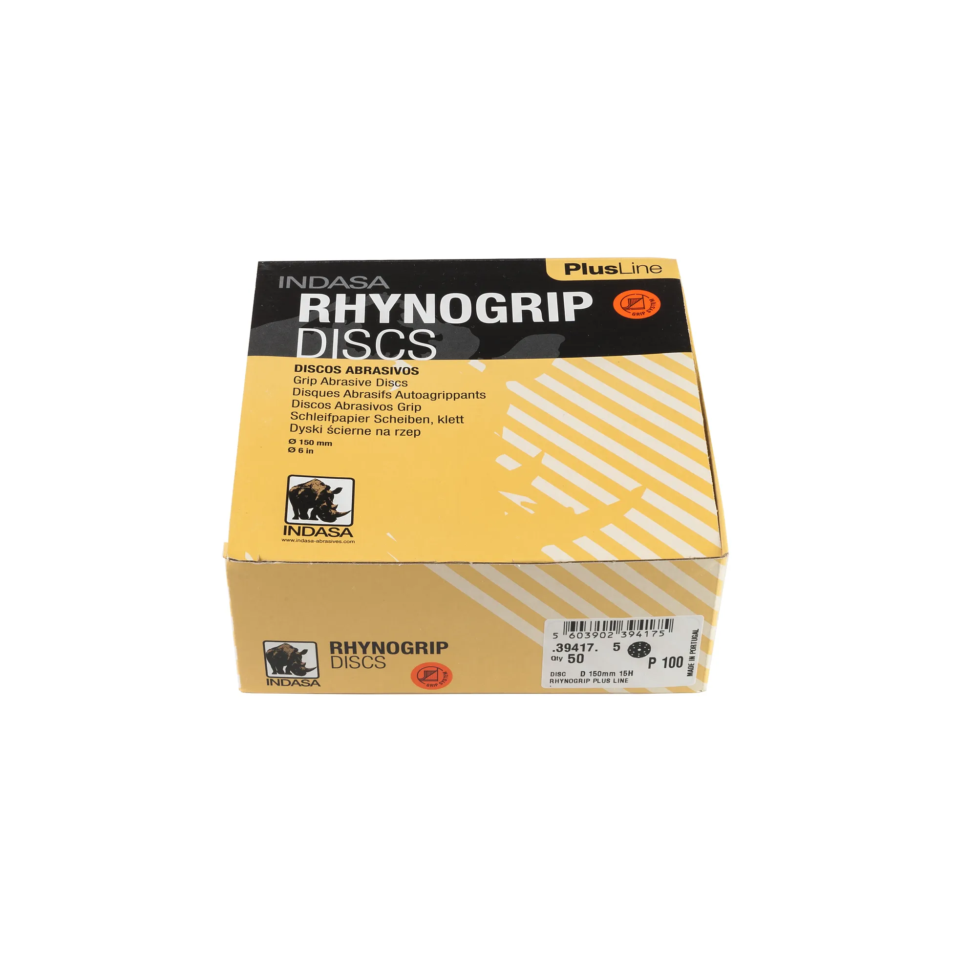 Круг RHYNOGRIP PLUS (15H) D150мм Р100 (1уп.х50шт) Indasa 39417