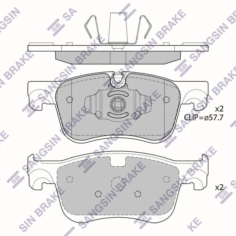 Колодки тормозные CITROEN C4 PICASSO II 13- перед. SANGSIN BRAKE SP4209