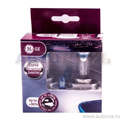 Лампа 12V H4 60/55W +90% GE Lighting MEGALIGHT ULTRA 2 шт. DUOBOX 99627
