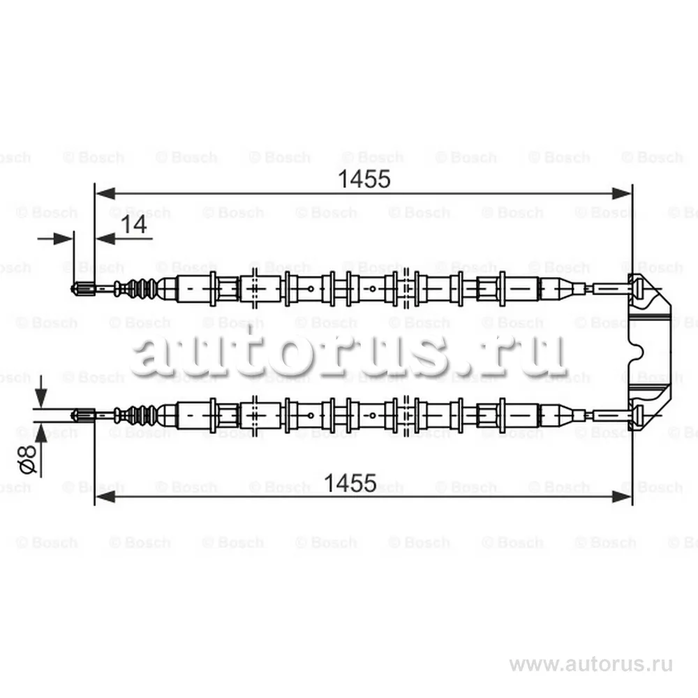Трос стояночного тормоза BOSCH 1 987 477 391