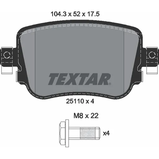 Колодки зад. AUDI Q3 11-18 TEXTAR 2511003