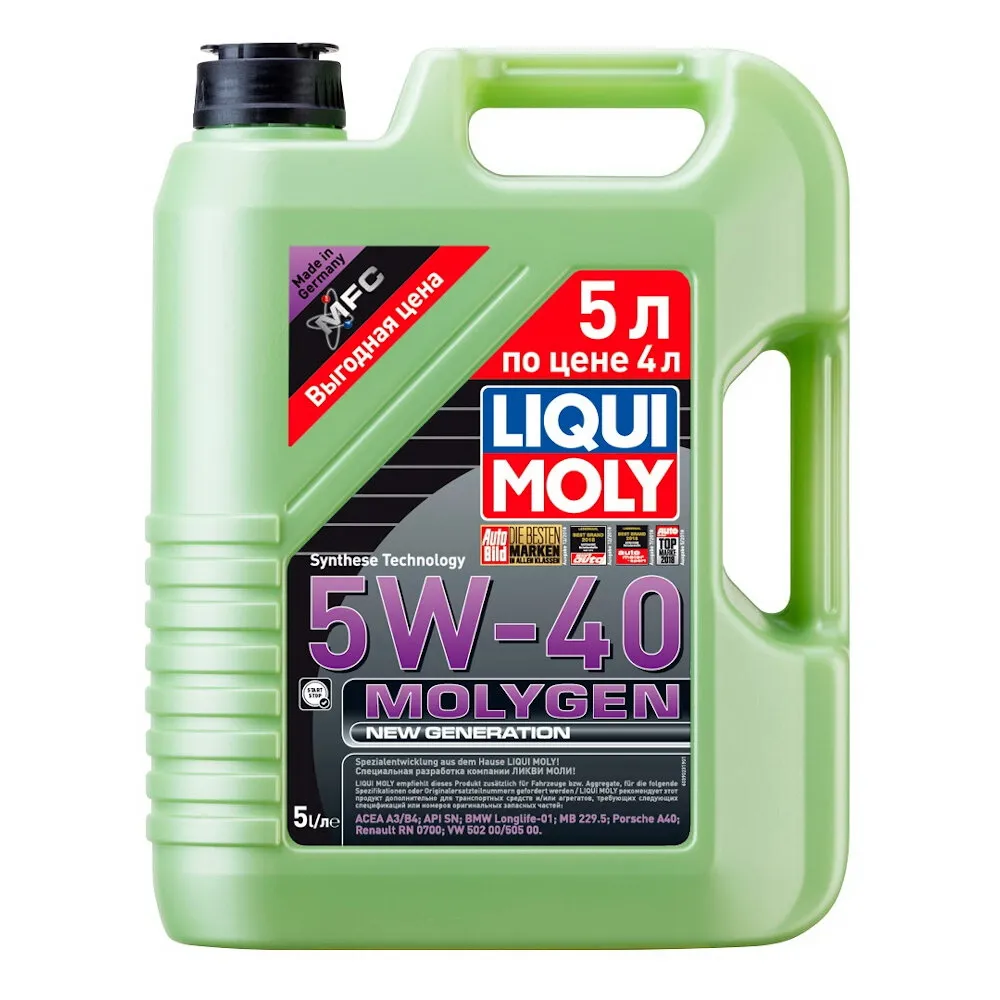 Масло моторное LIQUI MOLY Molygen New Generation 5W-40 синтетическое 5 л 39023