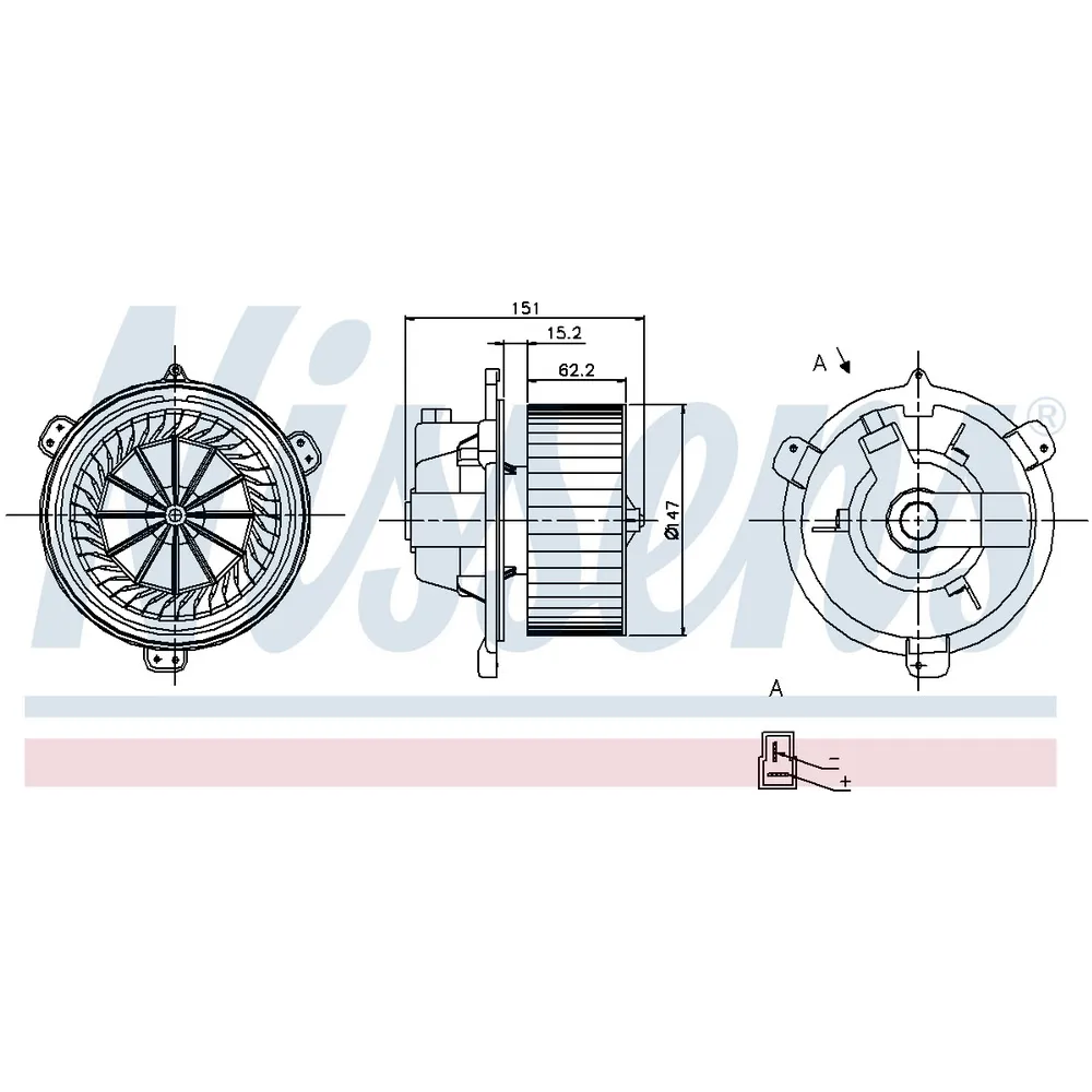 Мотор печки FIAT PUNTO 93- NISSENS 87056