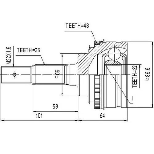 ШРУС наружный TOYOTA CAMRY (96-- 01) ZIKMAR Z87065R