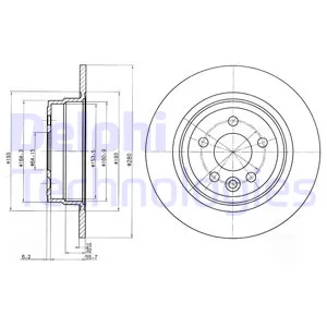 Диск тормозной ROVER 75 99-/ MG ZT 01- задний DELPHI BG3550
