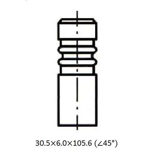 Клапан ДВС EX 30.5x6.0x105.5 (M44 B19, M50 B25) ZIKMAR Z17476R