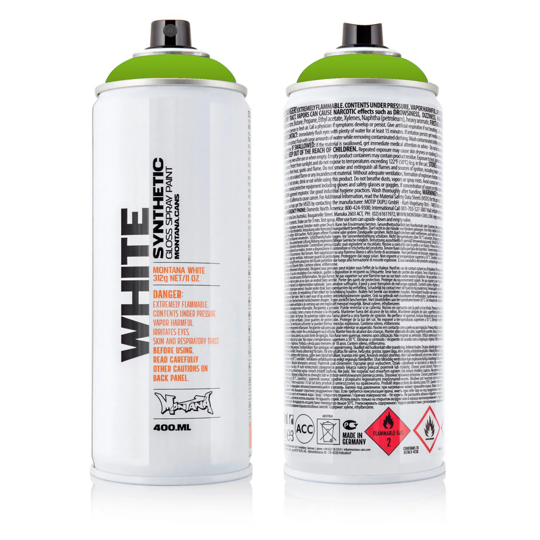Краска WHITE светло-зеленая MONTANA CANS 6020 WHT