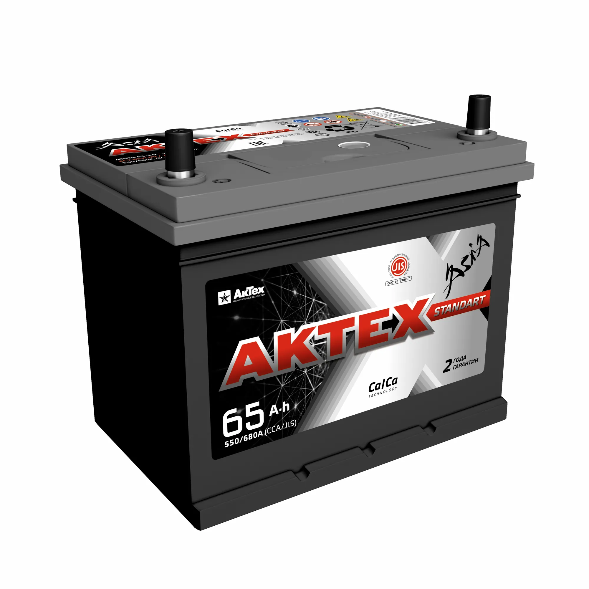 Аккумулятор АКТЕХ ASIA 65 А/ч обратная R+ 235x175x221 EN550 А