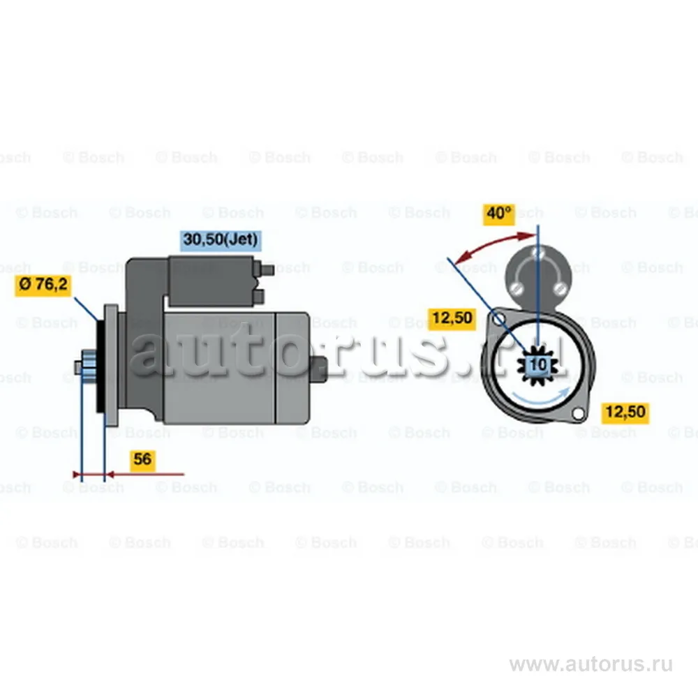 Стартер 12V, 1KW BOSCH 0001120400
