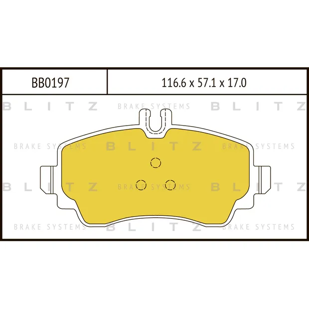 Колодки тормозные дисковые передние MERCEDES W168 97-> BLITZ BB0197