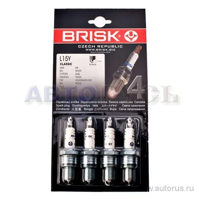 Свеча зажигания компл. (4шт) для а/м ВАЗ 2101-09 CLASSIC BRISK L15Y-J