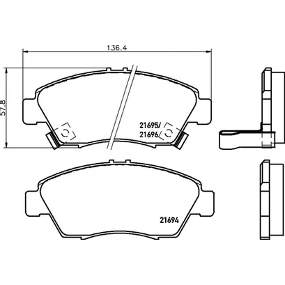 Колодки передние HONDA Civic 91-05/CRX/Insight II 09-14 NISSHINBO NP8005