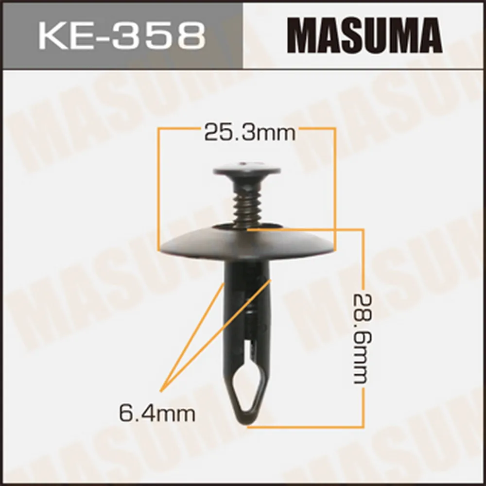 Клипса автомобильная (автокрепеж) MASUMA  358-KE  уп.50