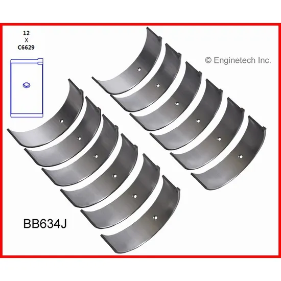 Вкладыши шатунные набор. 2.5/3.0L STD. ENGINETECH BB634JSTD