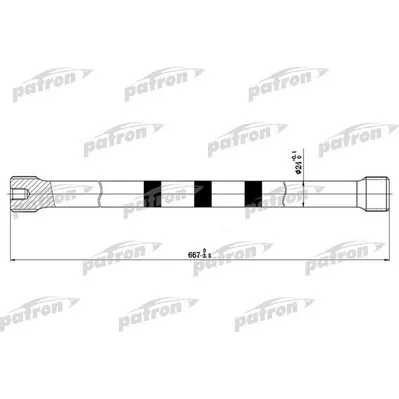 Торсион прав RENAULT MEGANE SCENIC LAGUNA L668мм, 30-31 зу PATRON PTB1008