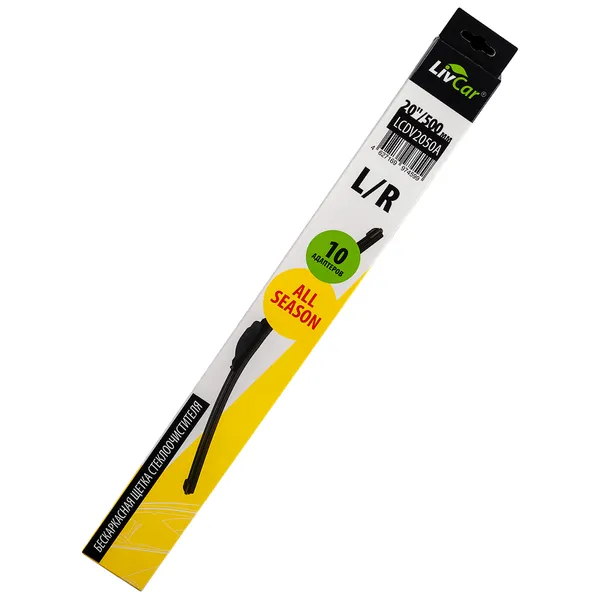 Щётка стеклоочистителя LIVCAR WIPER ALL SEASON бескаркасная всесезонная 20/500 мм LIVCAR LCDV2050A