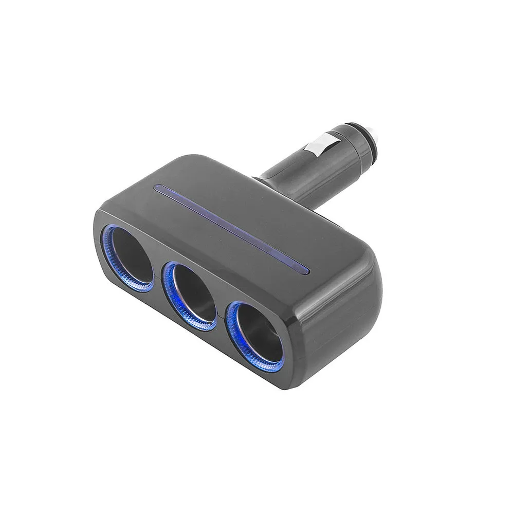 Разветвитель розетки для прикуривателя на 3 гнезда 10А черный, SKYWAY SKYWAY S02301018