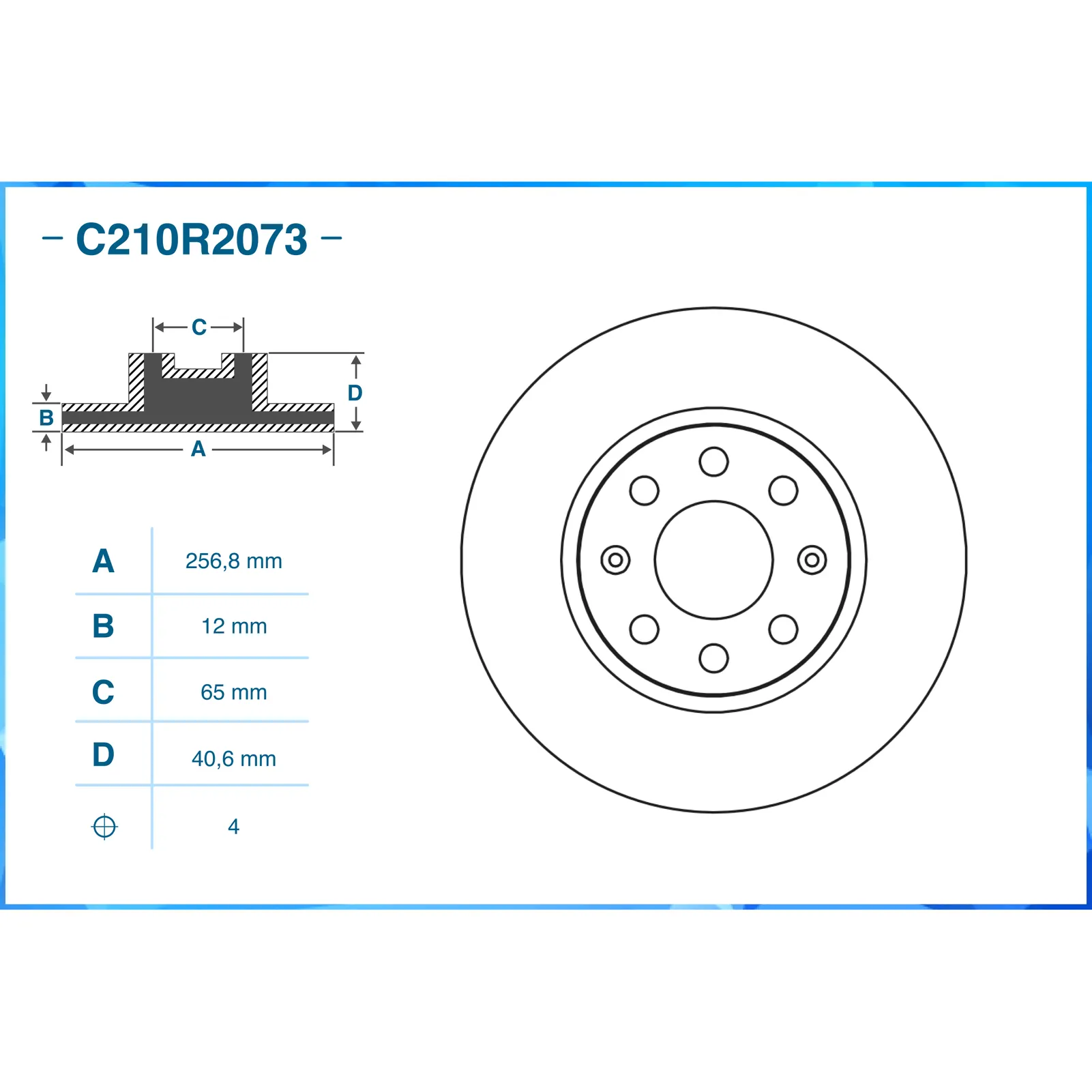 Диск тормозной передний CWORKS C210R2073