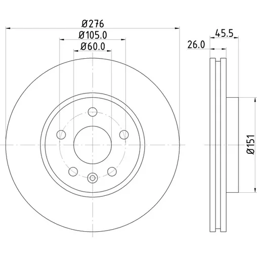 Диск тормозной с покрытием NISSHINBO ND6024K