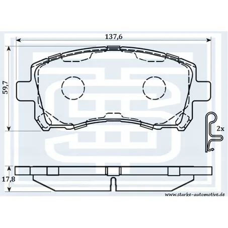Колодки тормозные перед. SUBARU IMPREZA (GC/GD) / LEGACY III / FORESTER STARKE 179-839