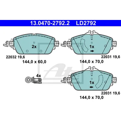 Колодки тормозные MB C(W205) передн. CERAMIC ATE 13047027922
