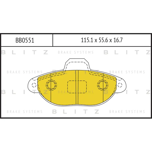 Колодки тормозные дисковые передние FIAT Punto 94-> BLITZ BB0551