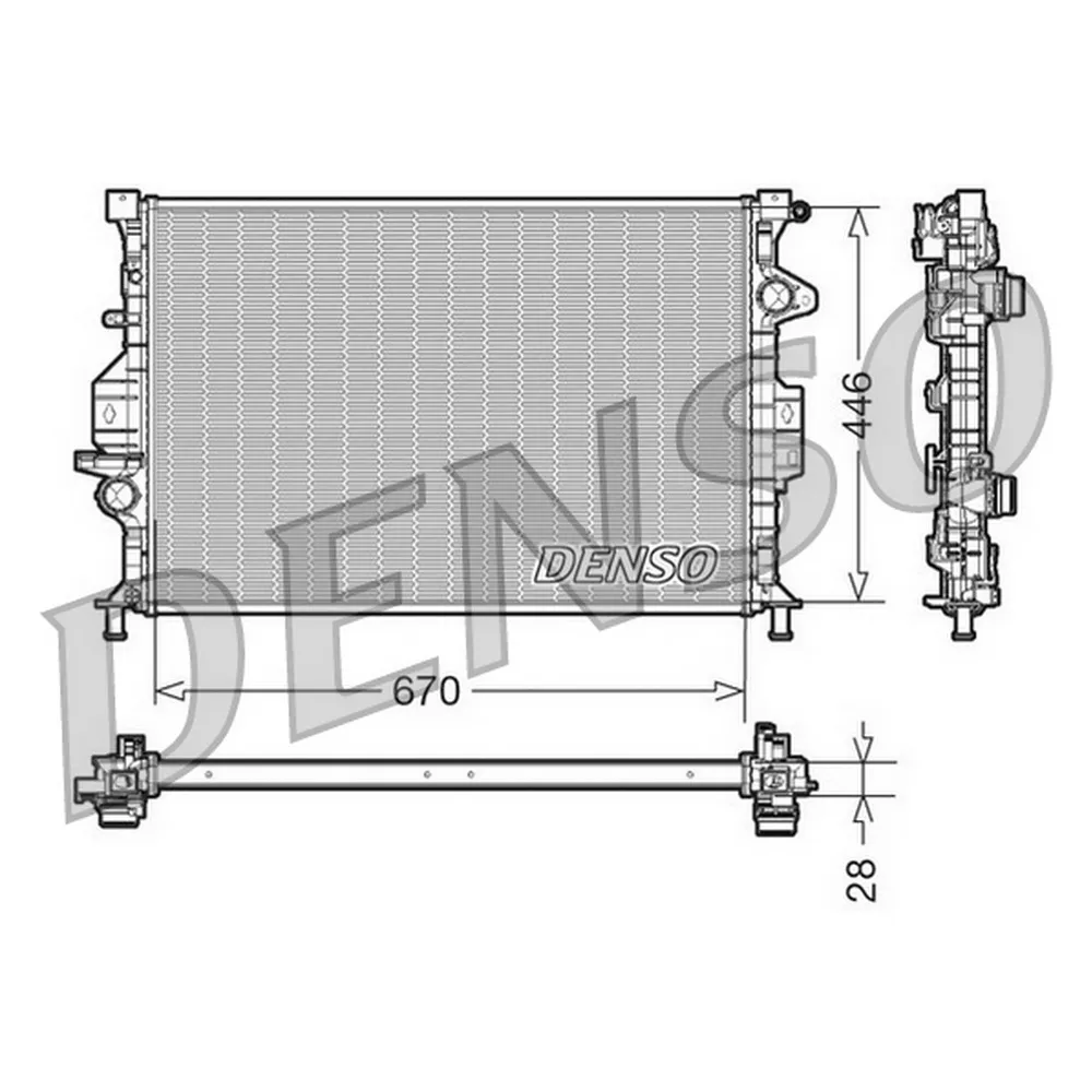 Радиатор основной FORD Focus III/Mondeo IV/LAND ROVER/VOLVO all 03-> DENSO DRM10088