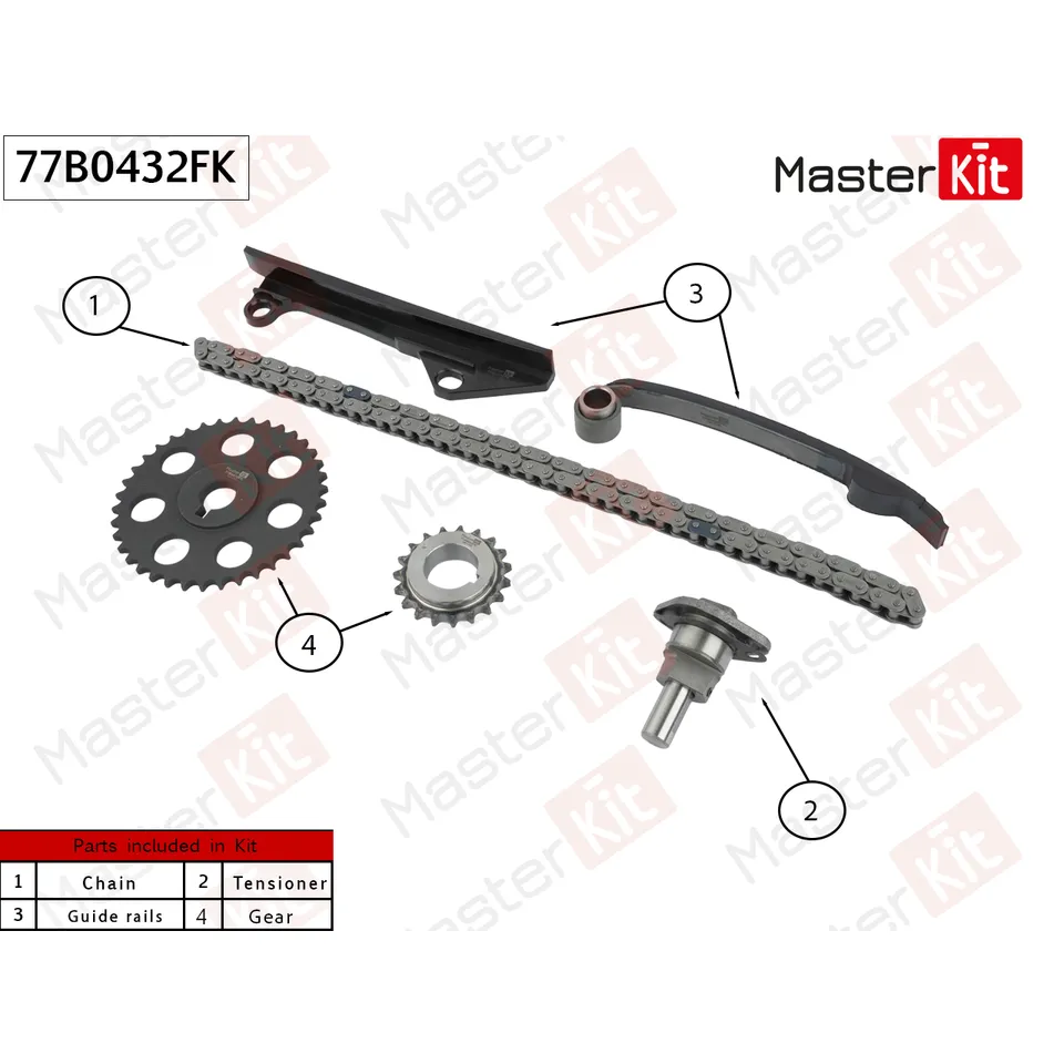 Комплект цепи ГРМ NISSAN GA16i MASTERKIT 77B0432FK