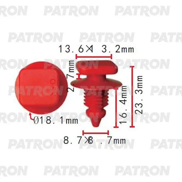 Клипса пластмассовая Fiat Применяемость: клипса крепления порогов PATRON P372307