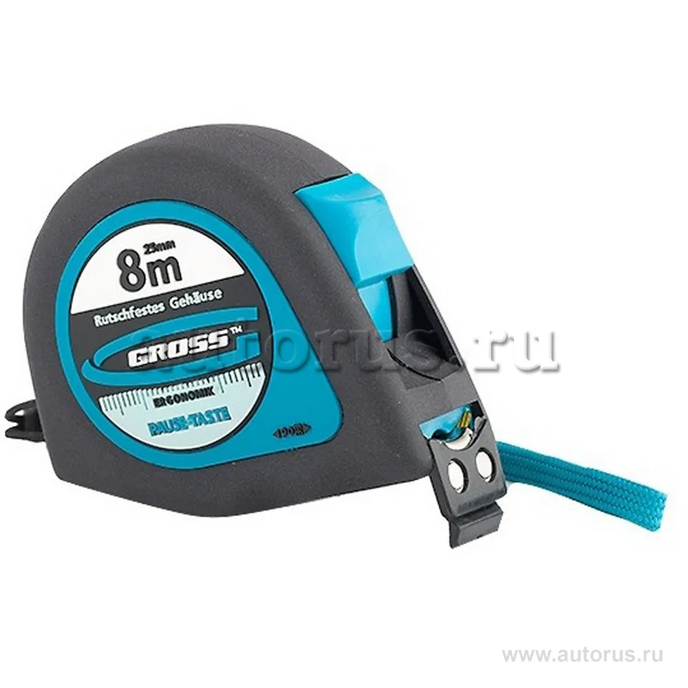 Рулетка Ergonomisch, 8 м x25 мм, магнитный обрезиненный зацеп GROSS 31104