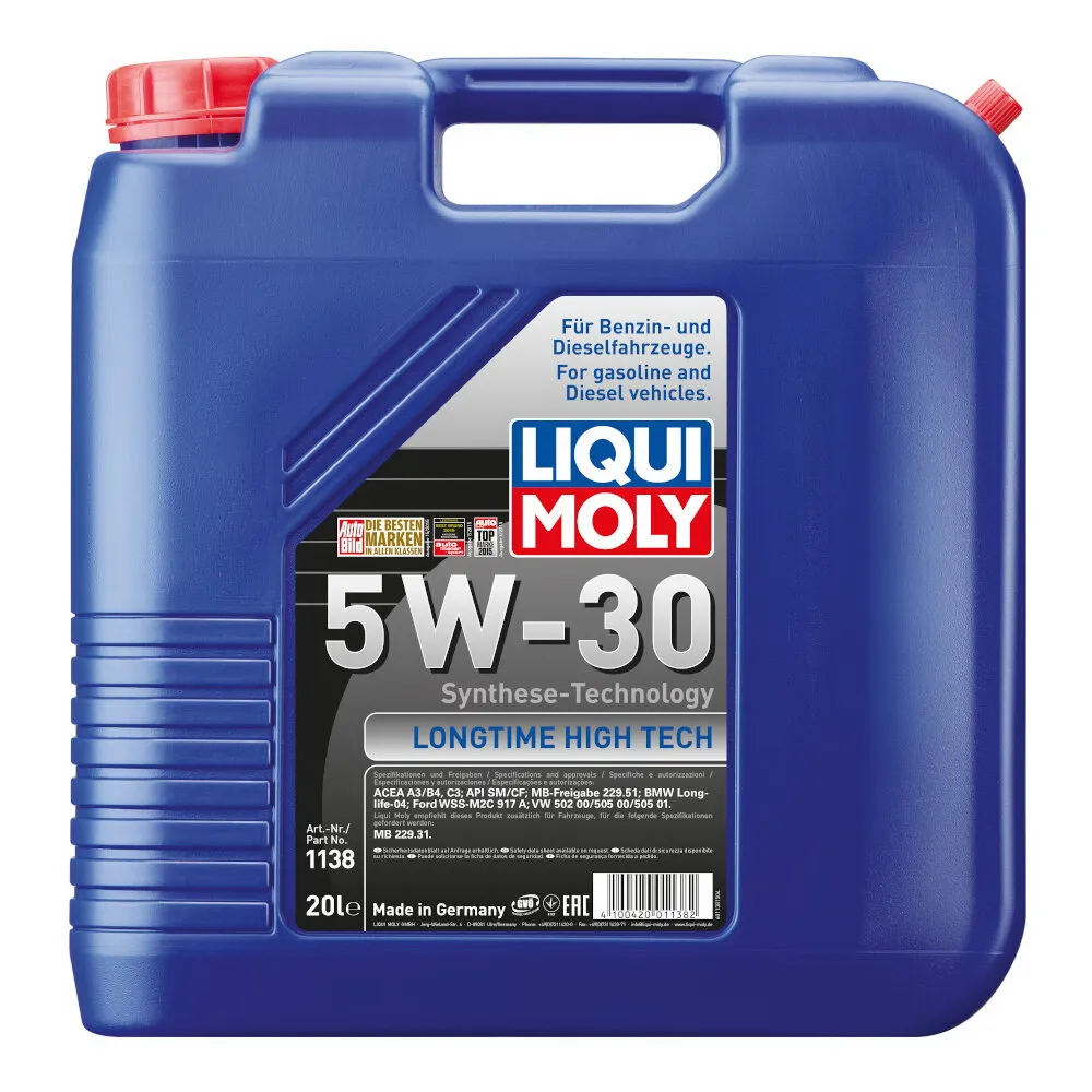 Масло моторное Longtime High Tech 5W-30 SN C3 (20л) LIQUI MOLY 1138