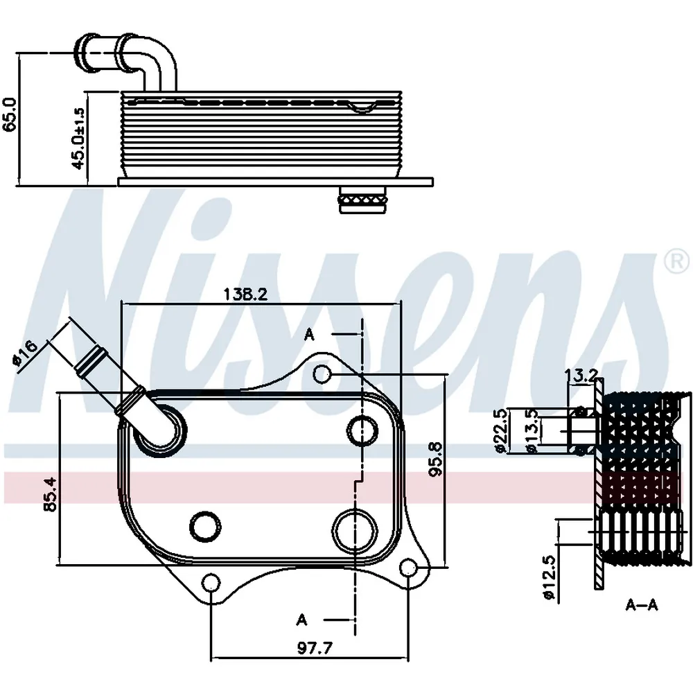 Радиатор масляный audi a4 a6, vw passat 2.0i 00-08 NISSENS 90711