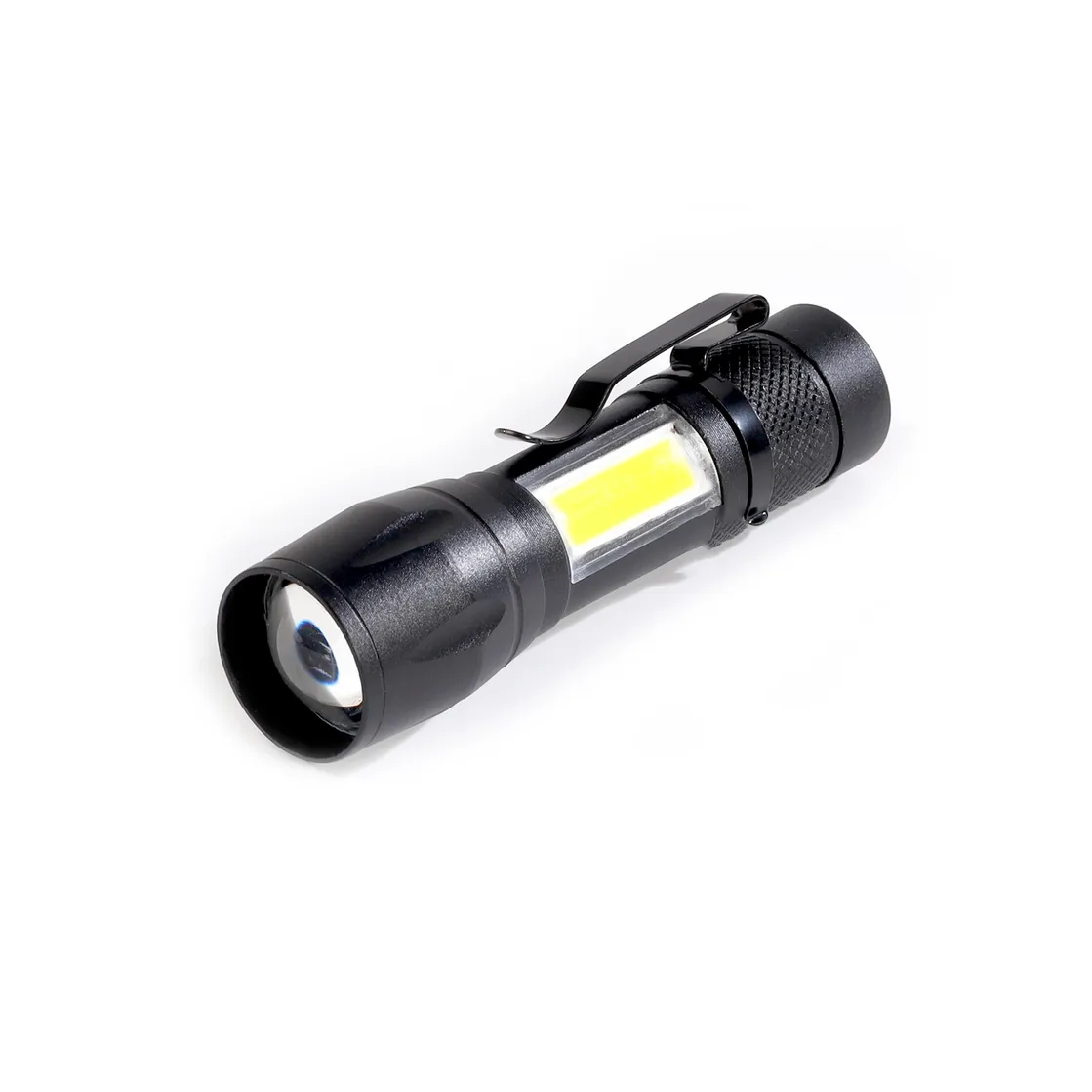 Светодиодный алюминиевый фонарь 3Вт LED+ 3 Вт COB, AA, черный SMARTBUY SBF-104