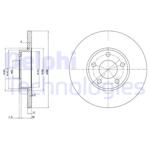 Диск тормозной передний AD 100A4A6 DELPHI BG2749