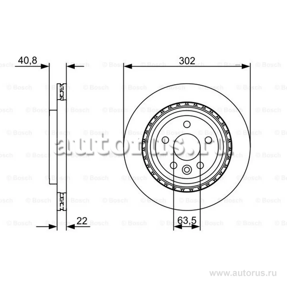 Диск тормозной задний BOSCH 0 986 479 398