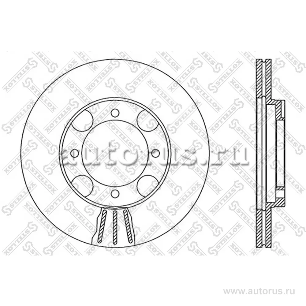 Диск тормозной передний HYUNDAI LANTRA 1.5 95> STELLOX 60203408V_SX