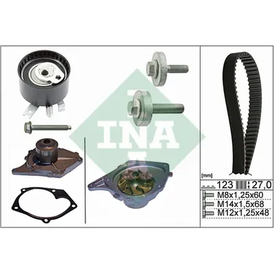 Ремень ГРМ [123 зуб., 27mm]  ролик  помпа