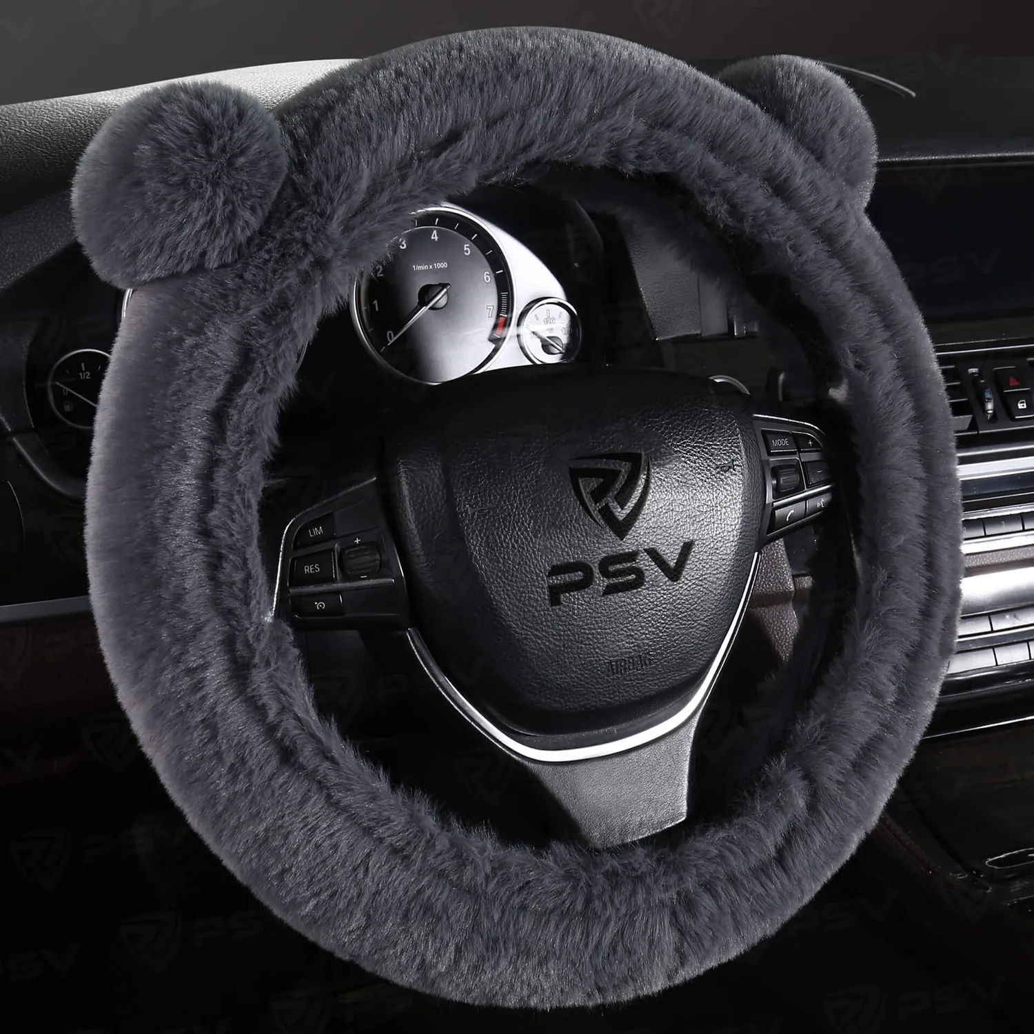 Чехол на руль оплетка меховая PSV MISHKA Extra (Серый) M 37-39 см 136101