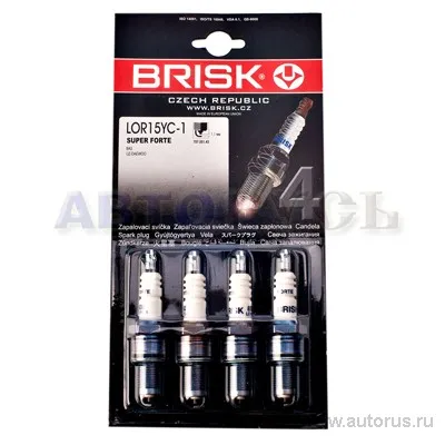 Свеча зажигания компл. (4шт) для а/м ВАЗ 2110 инжектор SUPER FORTE BRISK LOR15YC-1-J