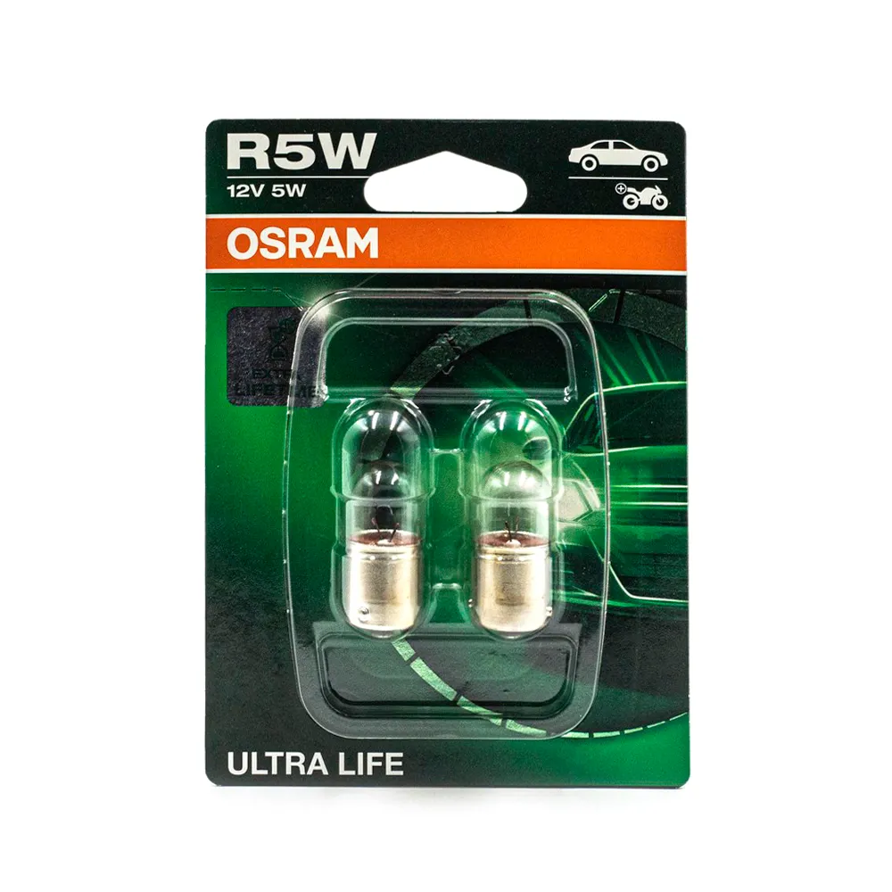 Лампа 12V R5W 5W BA15s OSRAM ULTRA LIFE 2 шт. блистер 5007ULT-02B