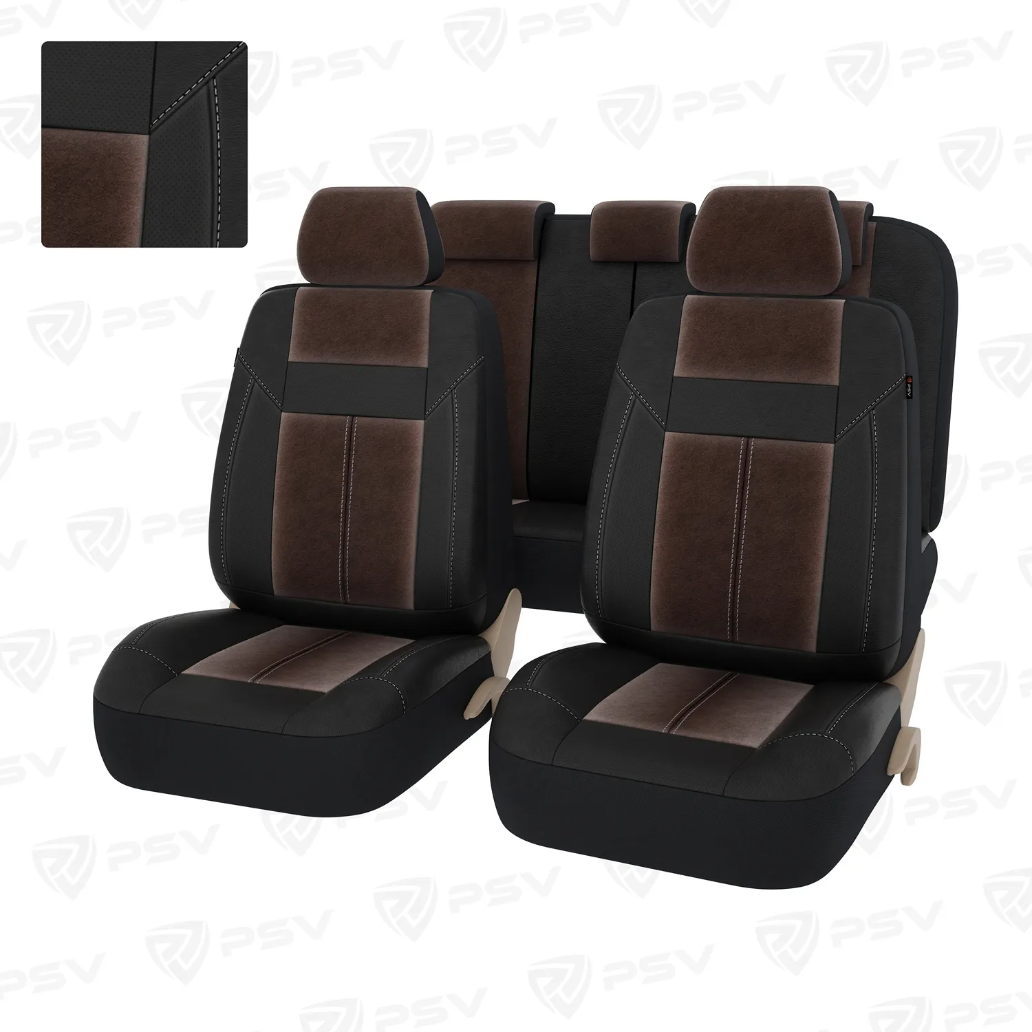 Чехлы PSV Absolute Next (Коричневый) L экокожа + велюр 132501