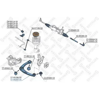 Рычаг передний нижний правый Peugeot 308 STELLOX 57-00197-SX