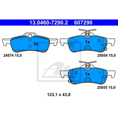 Колодки дисковые задние toyota yaris 1.0vvt-i 1.3vvt-i d-4d 06 ATE 13046072902