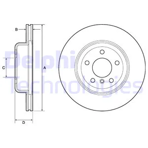 Диск тормозной передний BMW 5 F10/F11/F18 DELPHI BG9129C