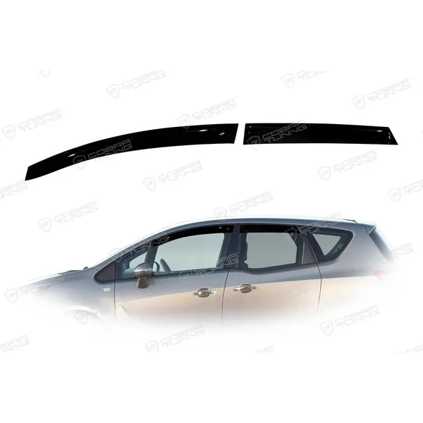 Дефлектора на окна Opel Meriva B 2011 (до форточки) деф.окон Cobra Tuning O12911